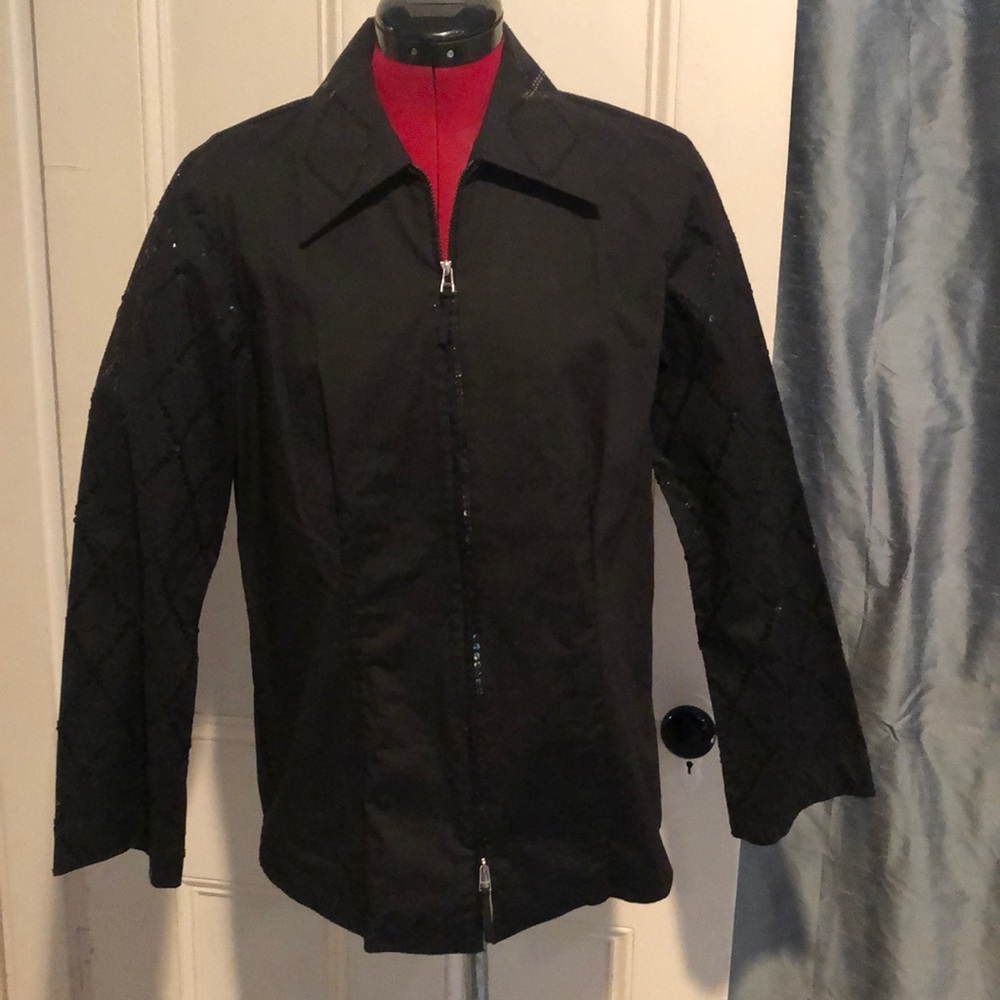 Diane Gilman Black Blouse with Sequins